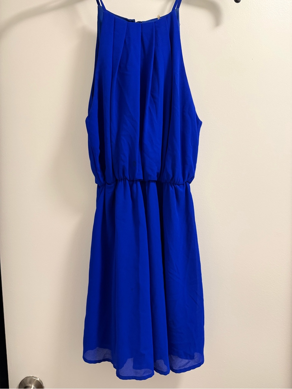 Windsor Cobalt Blue Midi Halter Dress